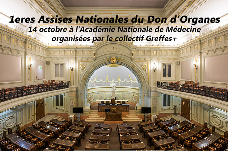 Premières assises nationales du don d'organes, organisées par Greffes+ le 14 octobre 2021 à l'Académie Nationale de Médecine. Photo de la salle des séances de l'Académie Nationale de Médecine. 